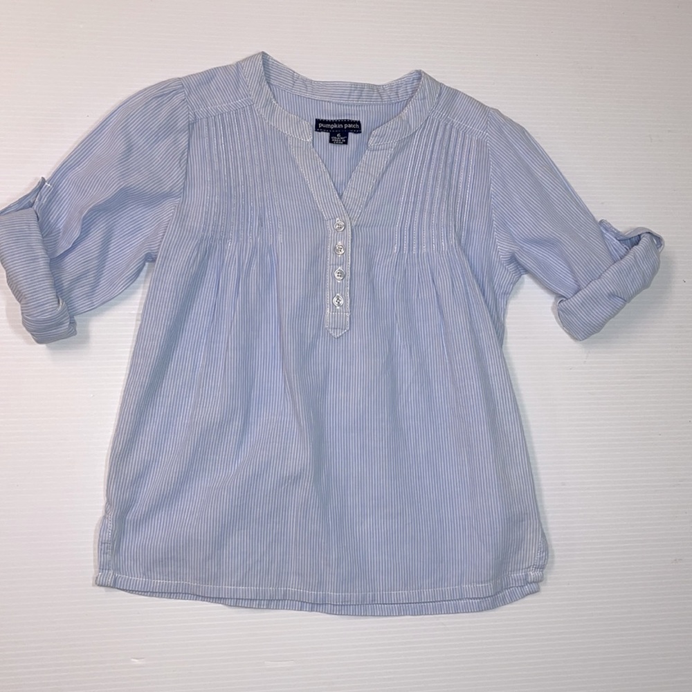 Pumpkin Patch Blue Size 6 Pinstripe Top